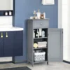 Badezimmerschrank Badschrank mit 1 großen Schublade & 2 verstellbaren Regale Grau