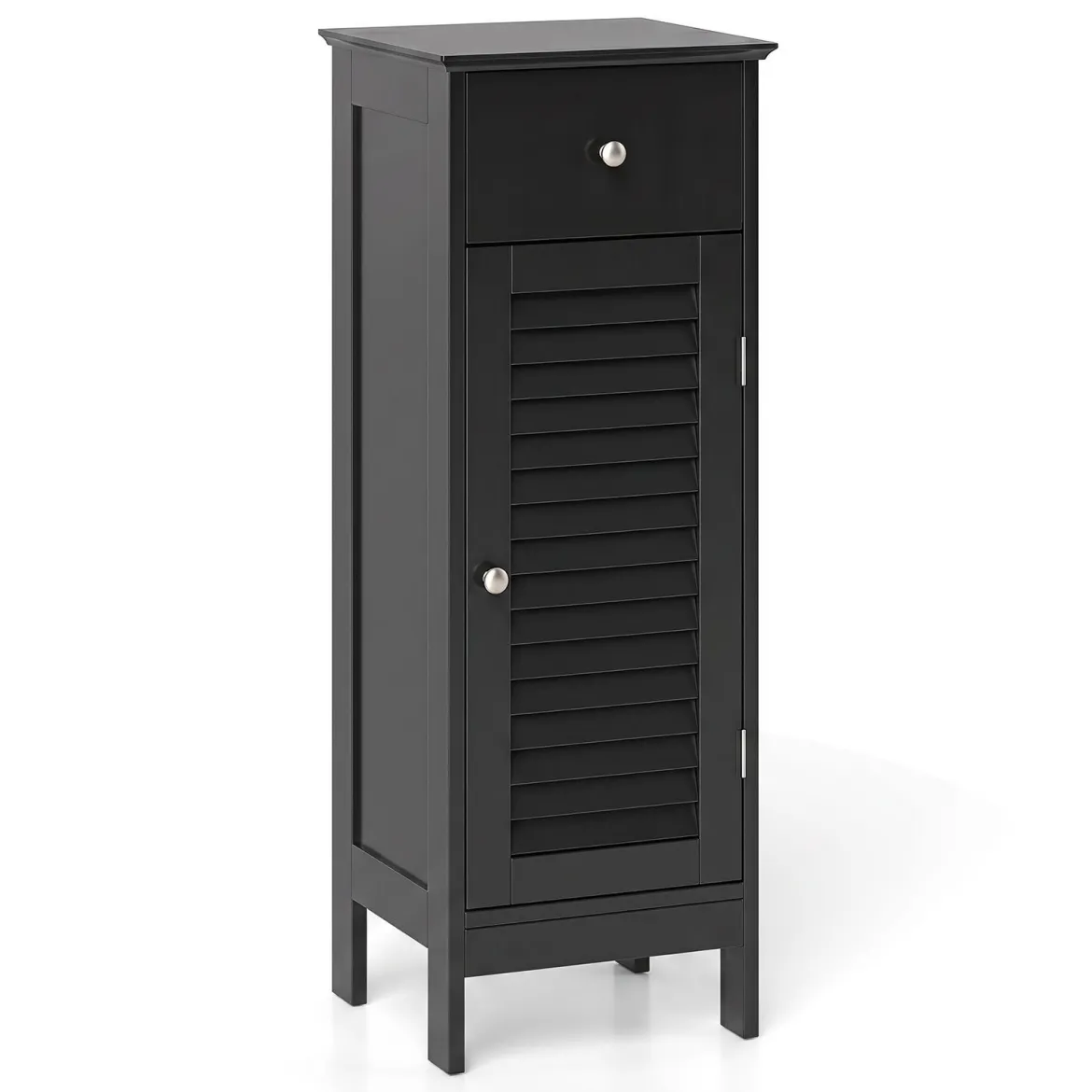 Badezimmerschrank Freistehender WC-Schrank mit Schublade 32 x 30 x 87,5 cm Schwarz