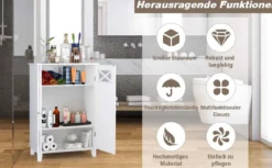 Badezimmerschrank freistehend Badschrank Sideboard Schrank inkl. höhenverstellbarer Ablage 60 x 30 x 87cmweiß