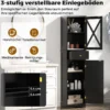 Badezimmerschrank Hochschrank mit Verstellbaren Einlegeböden & Schublade Badschrank Schwarz