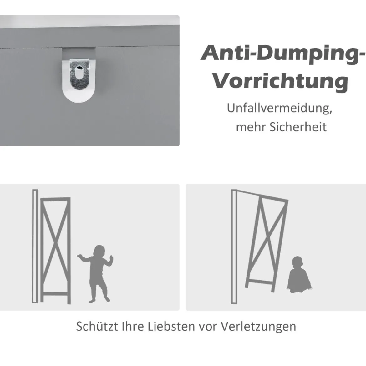 Badezimmerschrank mit 5 Fächern & 2 Lamellentür & Regalen & Kippsicherung Schmaler Hochschrank