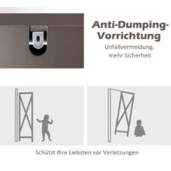 Badezimmerschrank mit 5 Fächern & 2 Lamellentür & Regalen & Kippsicherung Schmaler Hochschrank