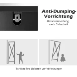 Badezimmerschrank mit 5 Fächern & 2 Lamellentür & Regalen & Kippsicherung Schmaler Hochschrank