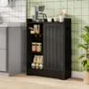 Badezimmerschrank mit Seitlichem Toilettenpapierhalter & Bürstenfach Nischenschrank Schwarz