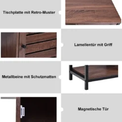 Badezimmerschrank Praktischer Aufbewahrungsschrank Freistehender Schrank 70 x 30 x 81 cm Braun