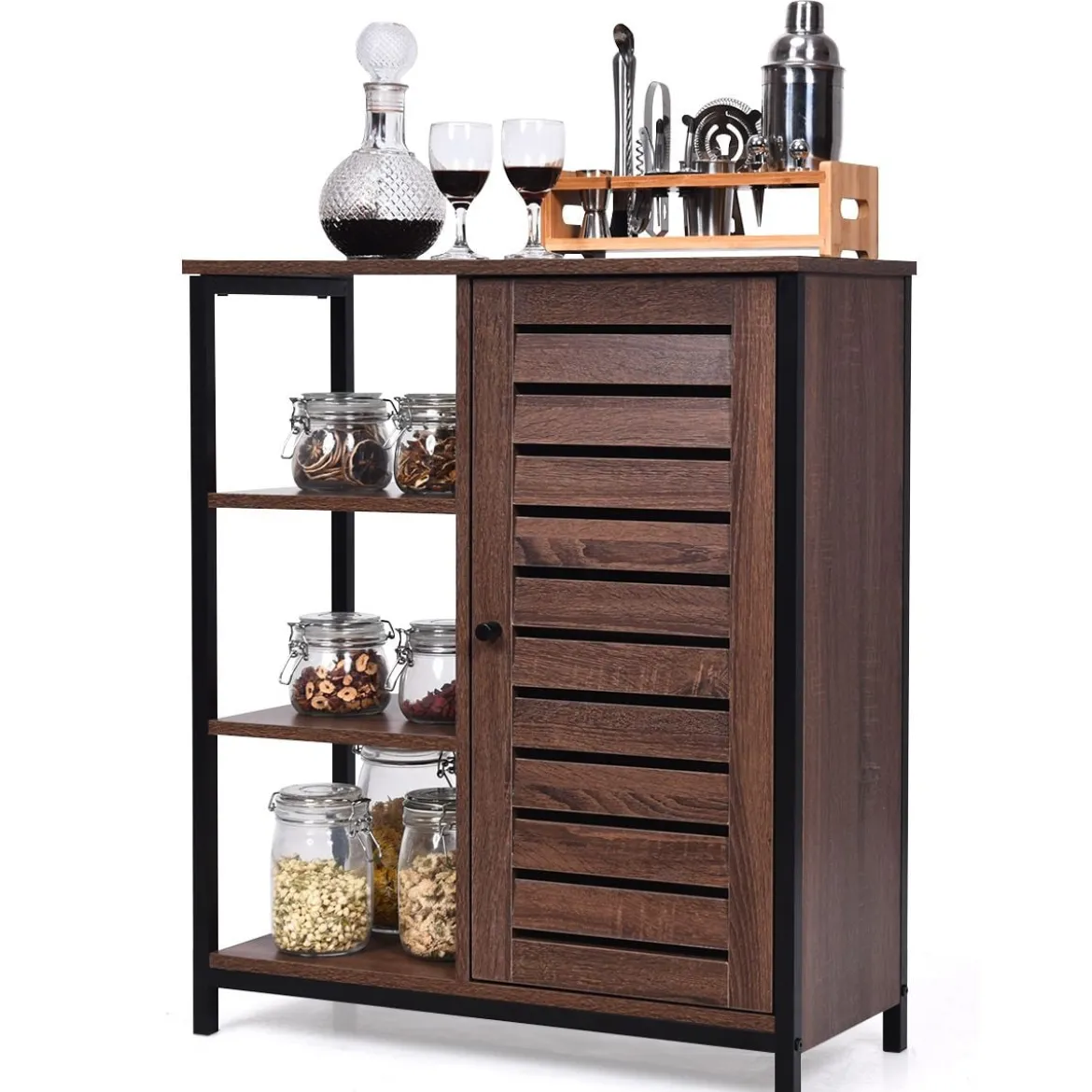 Badezimmerschrank Praktischer Aufbewahrungsschrank Freistehender Schrank 70 x 30 x 81 cm Braun