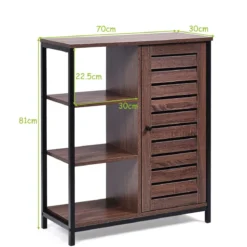 Badezimmerschrank Praktischer Aufbewahrungsschrank Freistehender Schrank 70 x 30 x 81 cm Braun