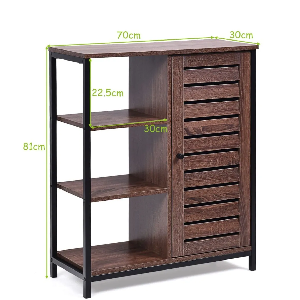 Badezimmerschrank Praktischer Aufbewahrungsschrank Freistehender Schrank 70 x 30 x 81 cm Braun