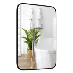 Badezimmerspiegel 70 x 50 cm großer Kosmetikspiegel mit bruchsicherer Folie Rechteckig