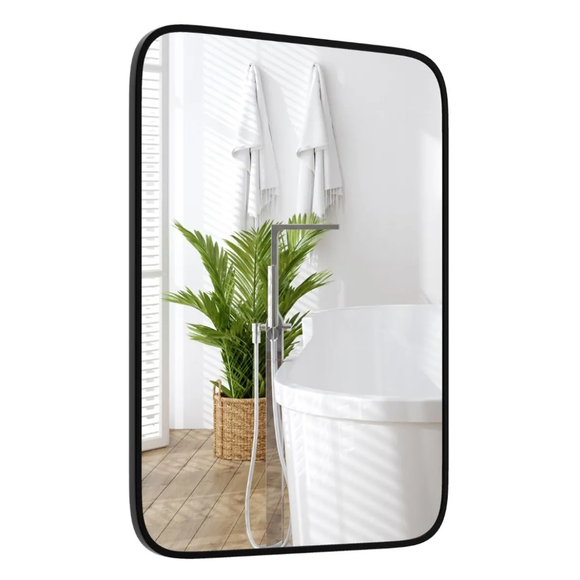 Badezimmerspiegel 70 x 50 cm großer Kosmetikspiegel mit bruchsicherer Folie Rechteckig