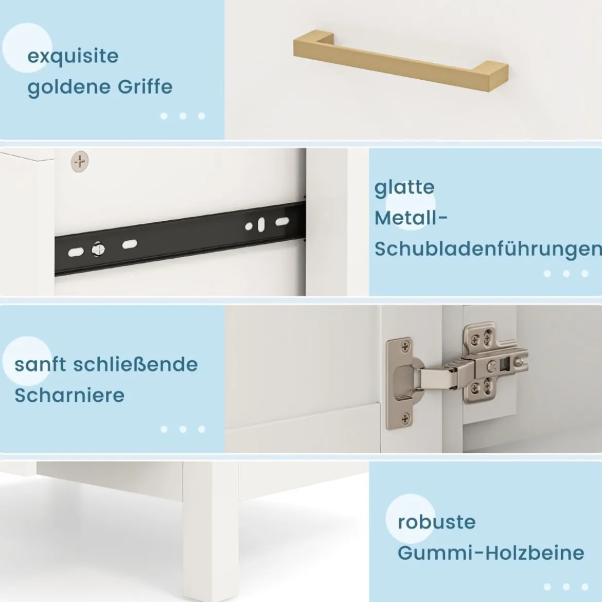 Badezimmer Waschbeckenmöbel mit Becken & 2 Schubladen & 2 Türen Badezimmerschrank