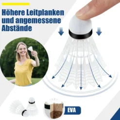Badmintonnetz mit Ständer Federballnetz höhenverstellbar mit 2 Federbällen & Tragetasche 420 x 102 x 89–155 cm Blau