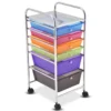 Bad Rollwagen Rollcontainer mit Schubladen Mehrfarbig 37 x 74 x 32 cm PP-Material