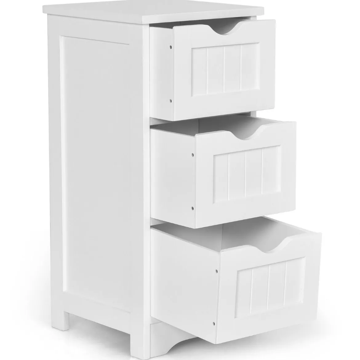 Badschrank Bodenschrank mit 3 Schubladen 30,5 x 30,5 x 63,5 cm Weiß