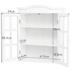 Badschrank Medizinschrank Hängend Badezimmerschrank für Bad 53 x 22 x 66,5 cm Weiß