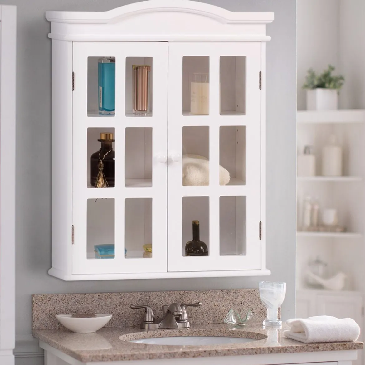 Badschrank Medizinschrank Hängend Badezimmerschrank für Bad 53 x 22 x 66,5 cm Weiß