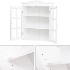 Badschrank Medizinschrank Hängend Badezimmerschrank für Bad 53 x 22 x 66,5 cm Weiß