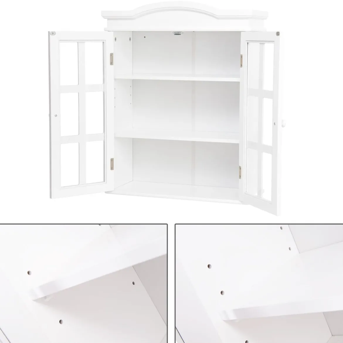 Badschrank Medizinschrank Hängend Badezimmerschrank für Bad 53 x 22 x 66,5 cm Weiß