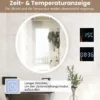 Badspiegel mit Anti-Beschlage Uhr Touchschalter & Memory-Funktion Spiegelheizung LED Spiegel dimmbar 3000K-6000K 60 x 60 cm
