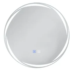 Badspiegel mit Beleuchtung 50 cm Runder LED Badezimmerspiegel Dimmbar mit 3 Lichtfarben
