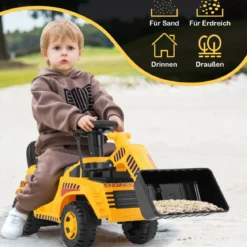 Bagger zum aufsitzen mit Verstellbarer Schaufel & Stauraum unter Sitz Sitzbagger Kinderbagger