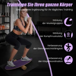 Balance Board aus Holz Balancebrett Balance Trainer Trickboard für zuhause inkl. Korkrolle
