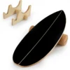 Balance Board für Erwachsene Holz Gleichgewichtstrainer mit Korkrolle und Aufbewahrungsständer Schwarz