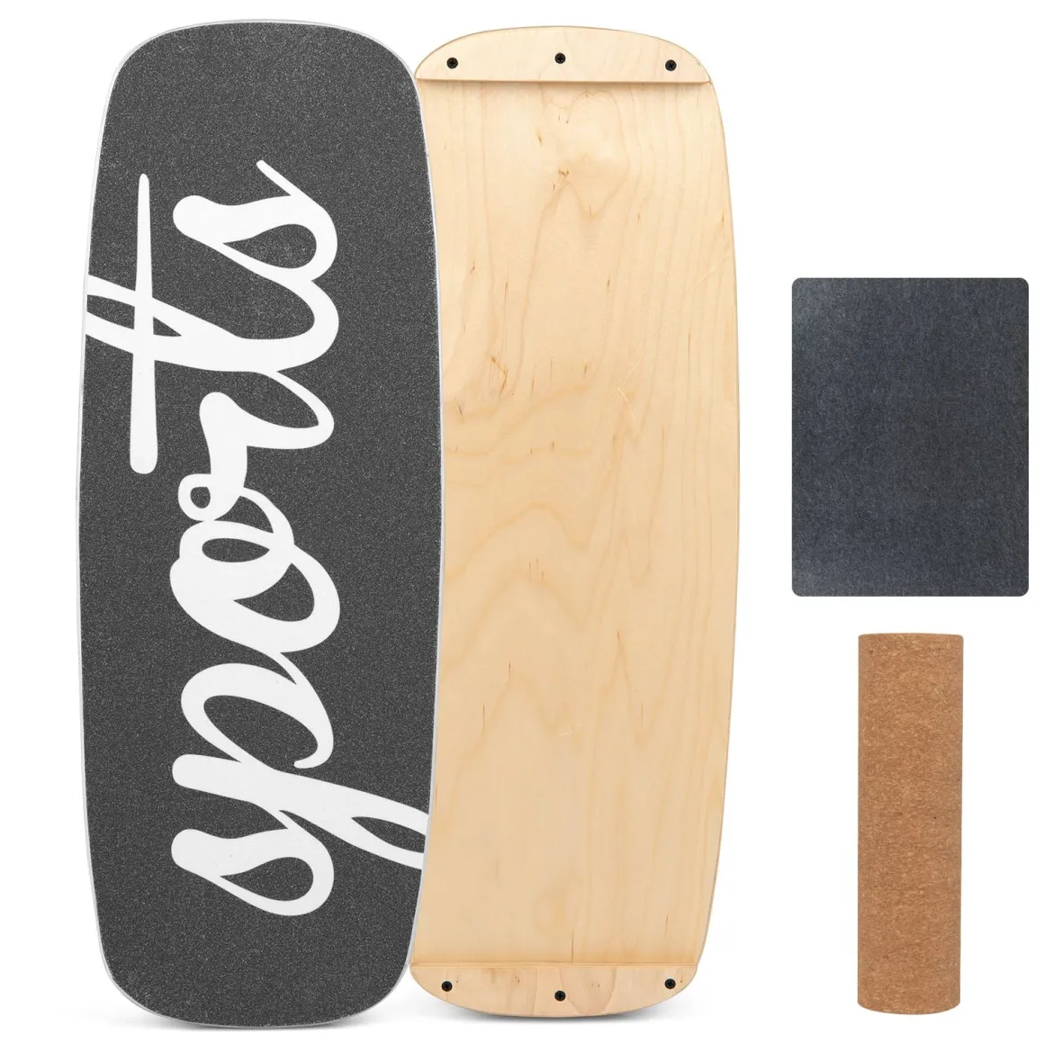 Balance Board 17 mm Waveboard mit 10 cm Korkrolle Surfbrett aus Birkenholz bis 100 kg Belastbar