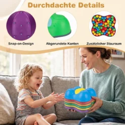 Balanciersteine für Kinder ab 3 Jahren 6er Set Stapelbar Trittsteine mit Abgerundeten Kanten