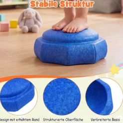 Balanciersteine für Kinder 6er Set Rutschfeste Stapelsteine zur Förderung von Koordination & Gleichgewicht