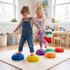 Balanciersteine für Kinder 6er Set Rutschfeste Stapelsteine zur Förderung von Koordination & Gleichgewicht