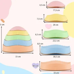 Balanciersteine für Kinder Rutschfeste Stapelsteine bis 80 kg Belastbar Flusssteine Macaron Pentagon