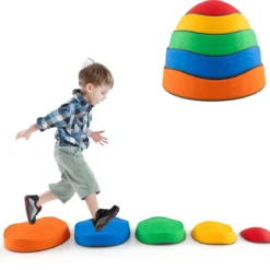 Balanciersteine für Kinder Rutschfeste Stapelsteine Flusssteine Stepping Stones bis 80 kg Belastbar Rund