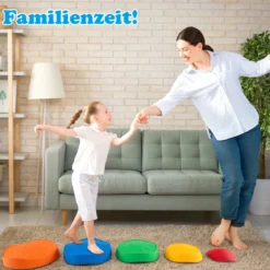 Balanciersteine für Kinder Rutschfeste Stapelsteine Flusssteine Stepping Stones bis 80 kg Belastbar Rund