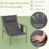 Balkonmöbel Set 3-tlg. Gartenmöbel Set mit 2 Stühlen & Tisch Balkonset mit atmungsaktivem Sitzstoff Grau