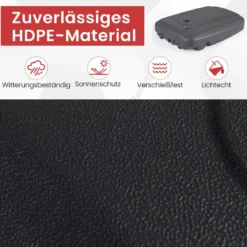 Balkonschirmständer mit Rädern Kreuzfuß HDPE befüllbar mit Wasser Sand für Terrasse Garten