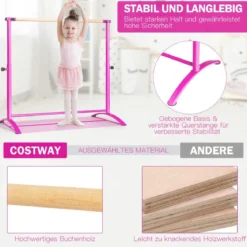Ballettstange freistehend Ballet Bar 4 fach höhenverstellbar 121 x 64 x 100-130 cm Rosa