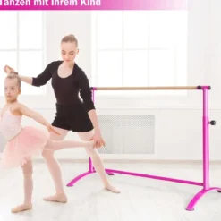 Ballettstange freistehend Ballet Bar 4 fach höhenverstellbar 121 x 64 x 100-130 cm Rosa