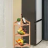 Bambus Eckregal 3 Ebenen Badregal Bücherregal Standregal für Küche Schlafzimmer Wohnzimmer