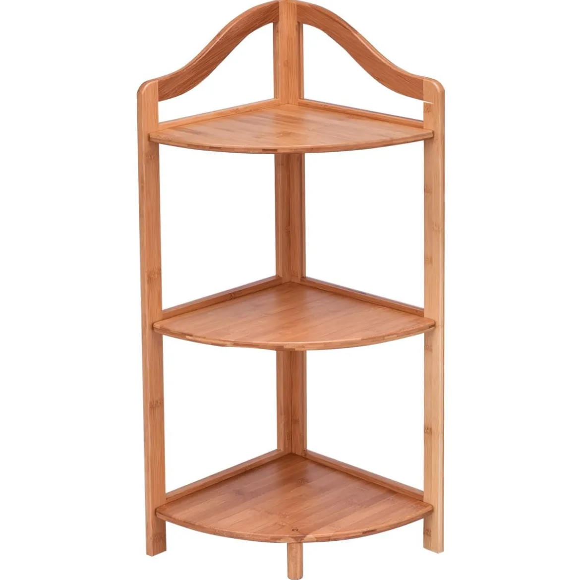 Bambus Eckregal 3 Ebenen Badregal Bücherregal Standregal für Küche Schlafzimmer Wohnzimmer