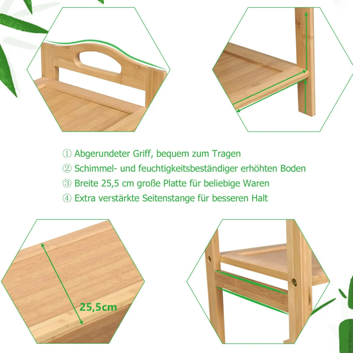 Bambus Schuhregal mit 5 Ebenen Schuhablage für 15 Paar Schuhe Schuhständer Schuh-Organizer