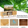Bambus-TV-Ständer für TVs bis zu 65 " TV-Konsole im Mid-Century-Modern-Stil 140 x 31 x 45,5 cm Natur