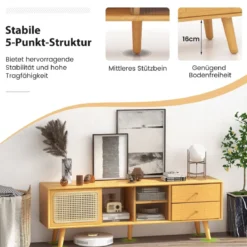 Bambus-TV-Ständer für TVs bis zu 65