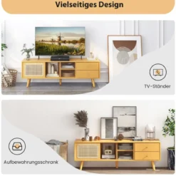Bambus-TV-Ständer für TVs bis zu 65