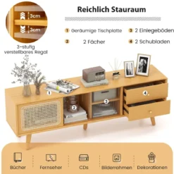 Bambus-TV-Ständer für TVs bis zu 65