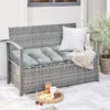 Bankauflage für Gartenbank 132 x 49 x 15 cm Sitzkissen aus PP-Baumwolle Grau