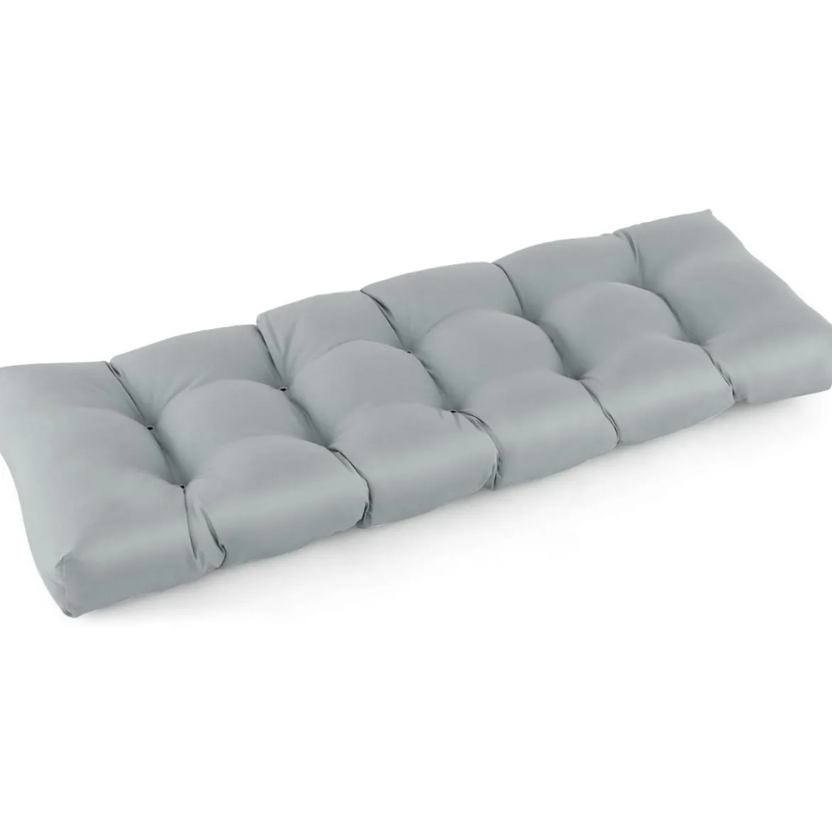 Bankauflage für Gartenbank 132 x 49 x 15 cm Sitzkissen aus PP-Baumwolle Grau