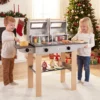 Barbecue Kindergrill mit Grillbesteck & Spiel-Lebensmitteln & Klappdeckeln Grillspielzeug