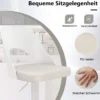 Barhocker 2er Set Barstühle 360° drehbar höhenverstellbarer Drehstuhl Küchenstühle mit Kunstledersitz & Rückenlehne Weiß