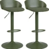 Barhocker 2er Set 360° Drehbarer Barstuhl Höhenverstellbar 150 kg Belastbar 42 x 42 x 75-96,5 cm Grün